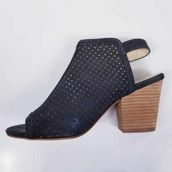 Isola Lora Perforated Block Heel Peep Toe Slingback Sandals Size 8.5 - Picture 3 of 8